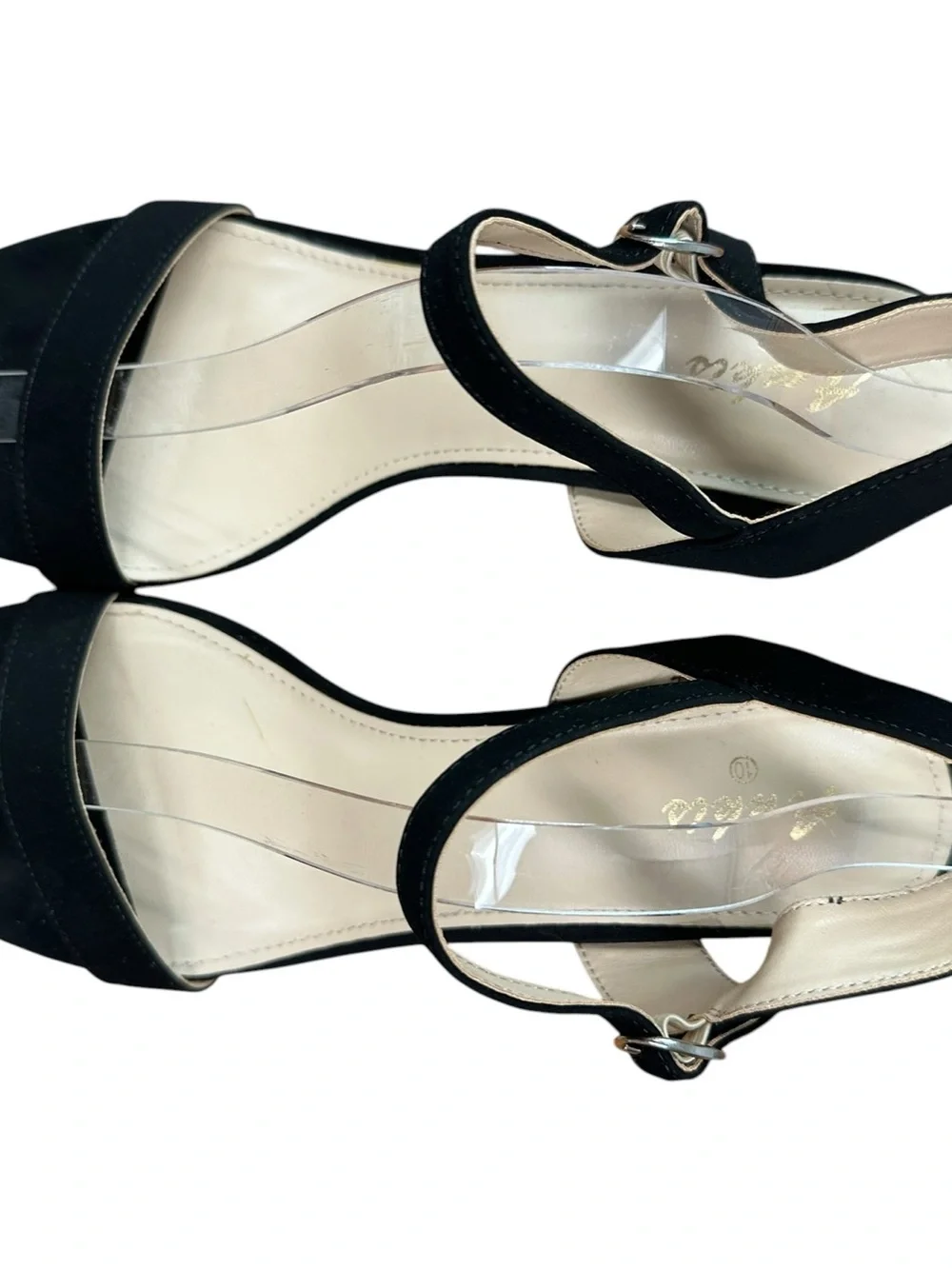 Ankis strappy open toe black 2.5” block heel sandals Size 10